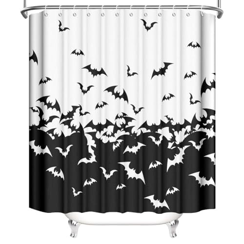 Halloween Duschvorhang Spooky Fledermäuse Duschvorhänge für Badezimmer Halloween - Bild 3 von 7