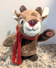Dan Dee Rudolph Red Nose Reindeer Plush Stuffed Animal Light Sing Dancing Works