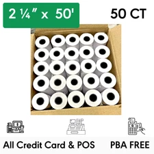 2 1/4 inch x 50  Thermal Receipt Paper for Credit Card Machine 50 Count