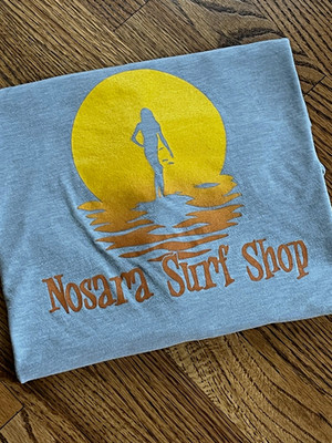 Nosara Surf Shop Tee Mens XL ~ Surfer Silhouette Sunset ~ Costa Rica ~ Blue  