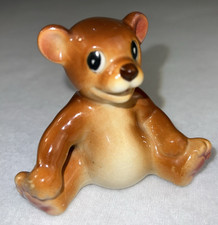 Vintage Porcelain Bear Figurine Sitting Japan 3&quot;