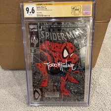 Spider-Man 1 1990 CGC SS 9.6 firma firmata Todd McFarlane etichetta personalizzata argento