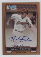 2012 Bowman Draft Chrome Picks Gold Refractor 48/50 Nolan Fontana Auto 2u6