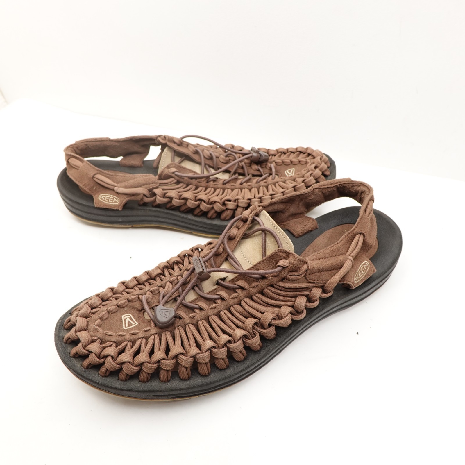 Sandali Keen Uneek in pelle paracord da uomo 12 betulla tutto marrone escursionismo in acqua