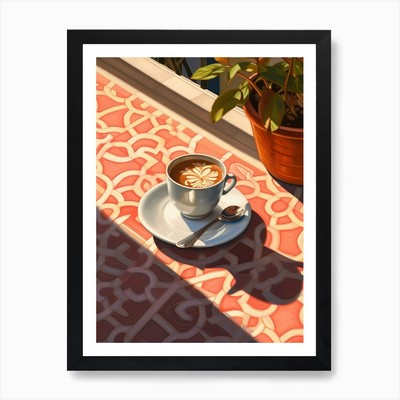 Cafe Macchiato 2 Kunstdruck gerahmt Wandbild Poster Leinwanddruck Bild