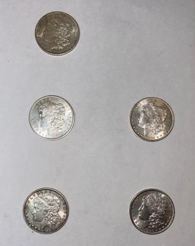 Morgan silver dollars 5 total all VF to EF Selling in lots of 1