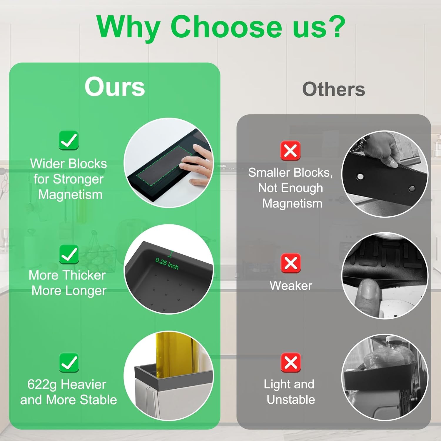 30" Silicone Magnetic Stove Top Shelf, Kitchen Over-Stove Organizer