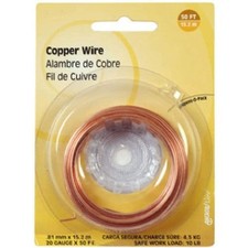 50-Feet 20 Gauge Copper Wire, 123128, Solid, Electrical, Craft, Hobby Wire