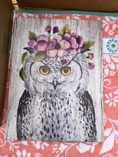 Owl Wall Art Stretched Canvas Print Wall Decor 15.5  x12