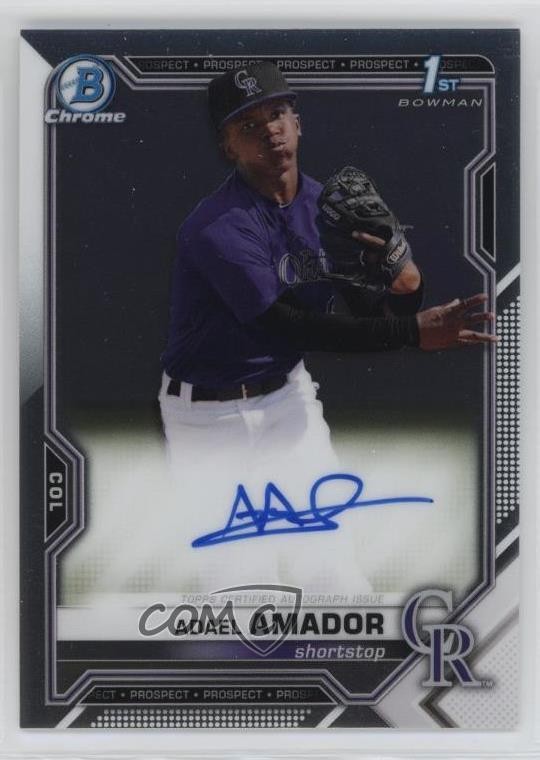 2021 Bowman Chrome Prospects Auto Adael Amador #CPA-AAM Auto 1a39