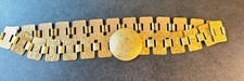 Sarah Coventry Boho Camelot Etched Metal Link Belt Round Buckle Women 1971