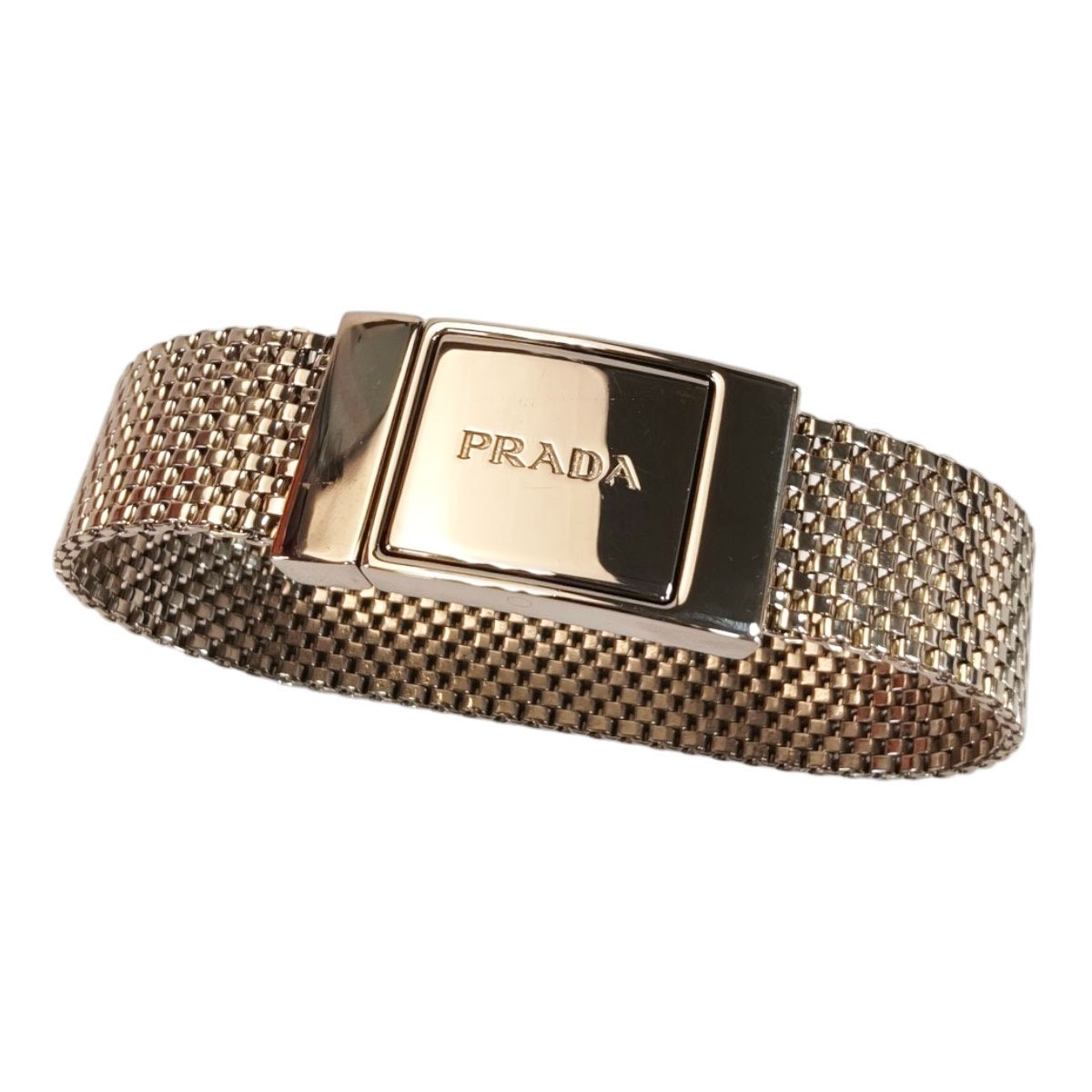PRADA Mesh Chain Bracelet Silver Tone 10347 thumbnail 7