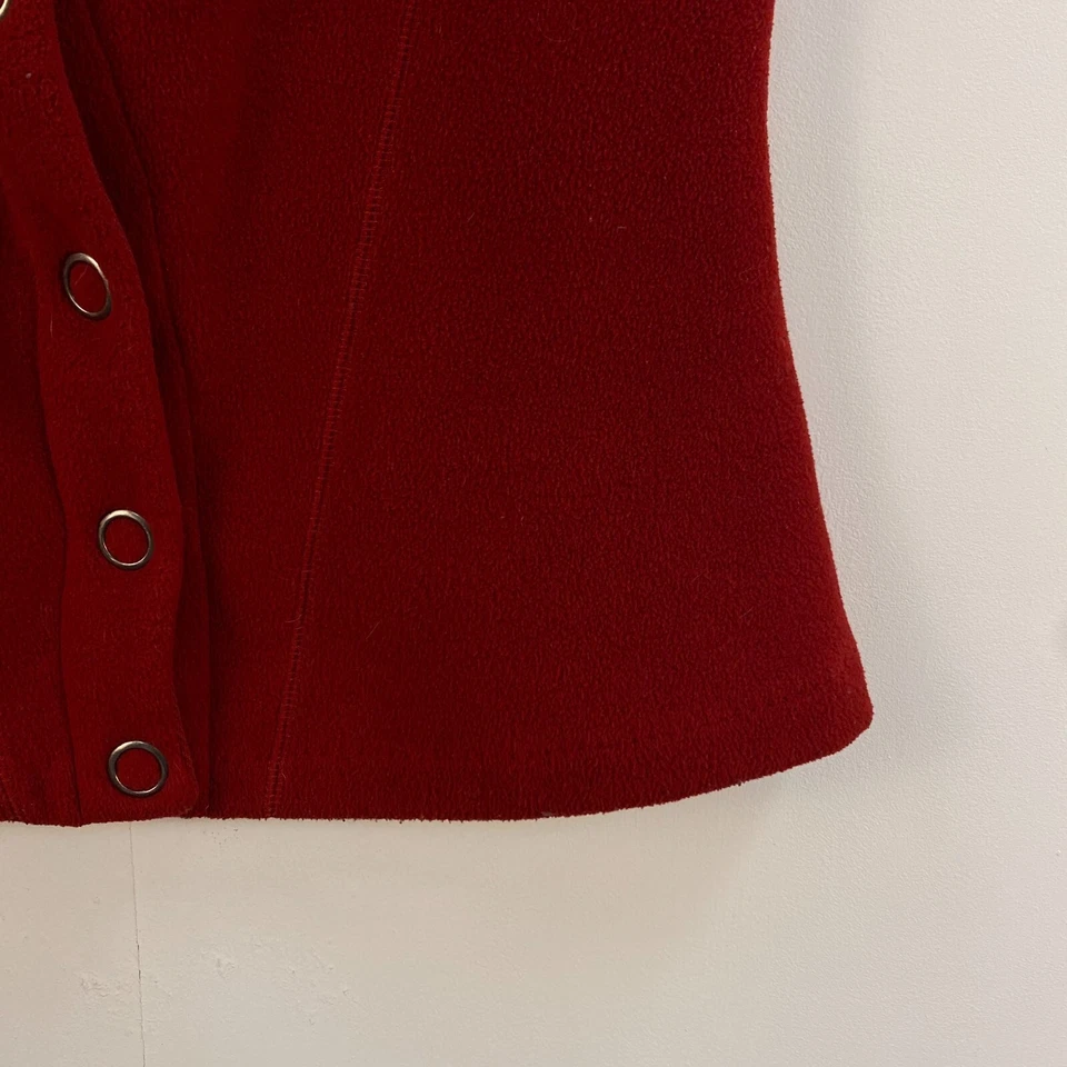 Ronen Chen Mujer 3 Mediano Top Chaleco Sin Mangas Rojo Vellón Capucha Cuello A Presión 6725 Foto 2 de 4