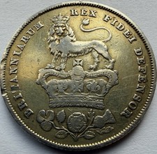 1825 George IV Silver Shilling – Lion on Crown, AVF (A48)