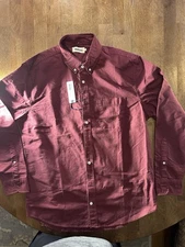 Taylor Stitch Men’s Shirt L Burgundy 100% Cotton NWT – Classic Casual Button Up