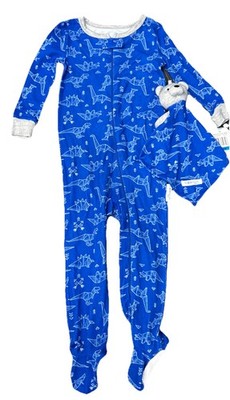 Max & Olivia Mini 24 Month Baby Boys 2 Pc Pajama Footie Onesiee With Bear Blanky