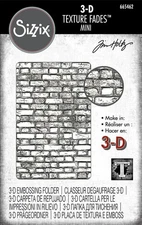 Mini Brickwork Sizzix 3-D Texture Fades Embossing Folder Tim Holtz 665462 NEW!