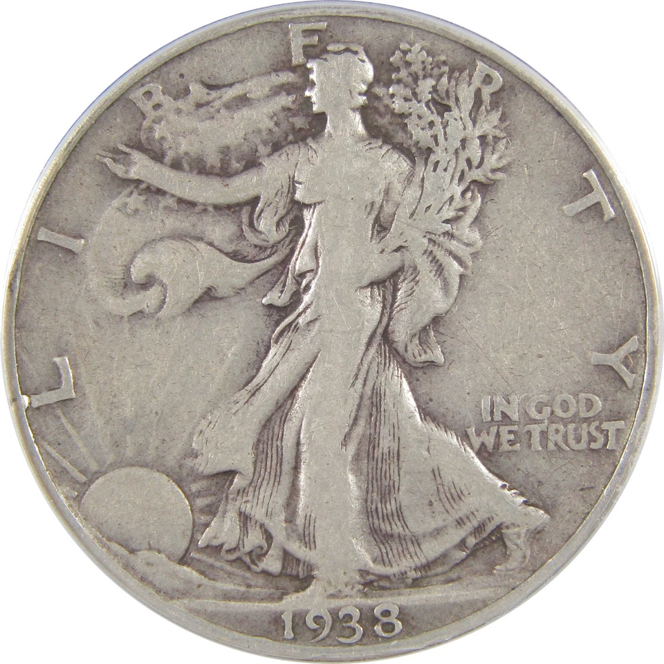 1938 D Liberty Walking Half Dollar F 12 ANACS Silver SKU:I18408 - Image 3 of 4