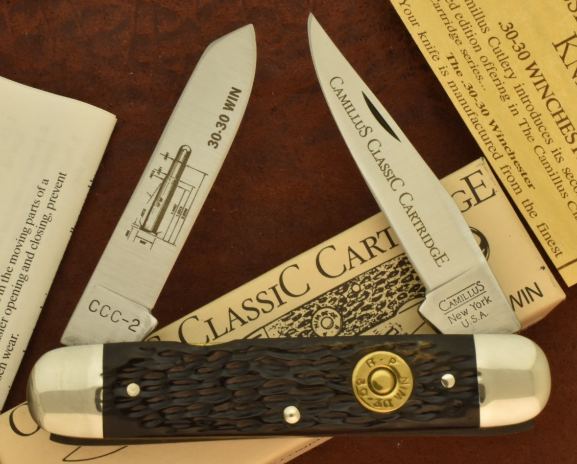 VINTAGE CAMILLUS USA BONE JUMBO BULLET CARTRIDGE MOOSE MUSKRAT KNIFE NICE (34098