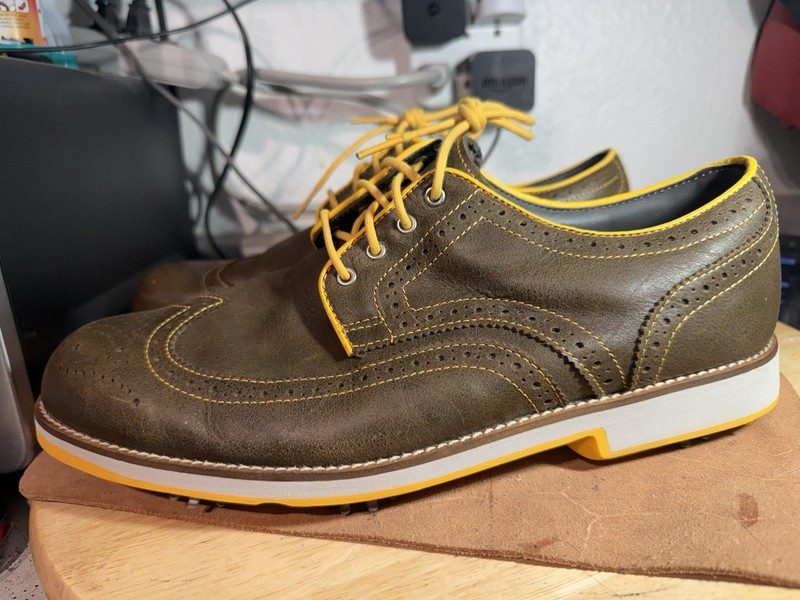 FootJoy City Golf Shoes Men’s 10 M Brown Leather Wingtip 56458 Excellent