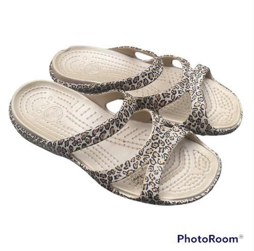 Croc Flats KADEE II Graphic Sandals Animal Print Mob Wife Strap Flats Shoes SZ 8 - Picture 5 of 8