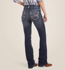 Women's Ariat R.E.A.L. Mid-Rise Boot Entwined Jeans Size 29 S 30  Inseam Worn 1x