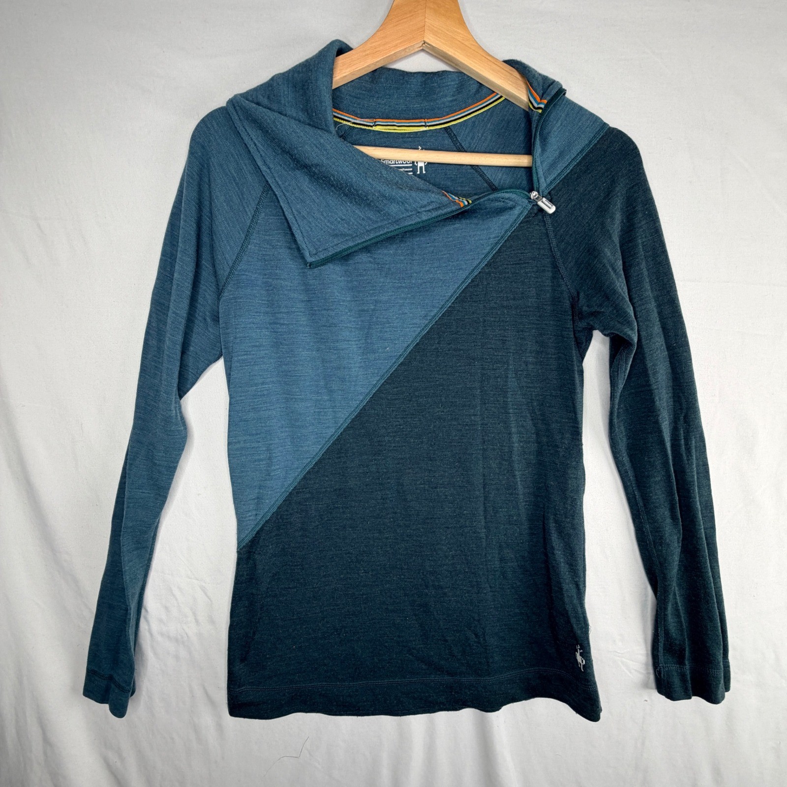 Smartwool base layer Pullover Size Medium Blue Co… - image 1