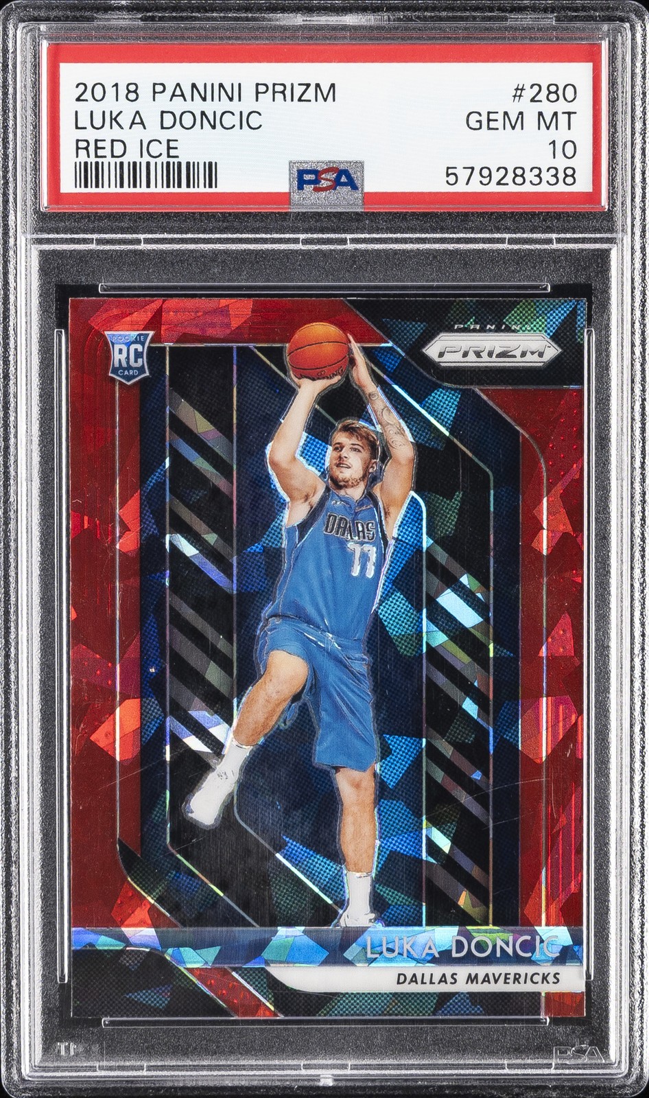 2018 PANINI PRIZM RED ICE #280 LUKA DONCIC ROOKIE RC PSA 10