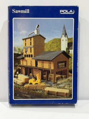 Pola 241 N Scale Forest Sawmill with Large Timber Stores Building Kit - Open Box