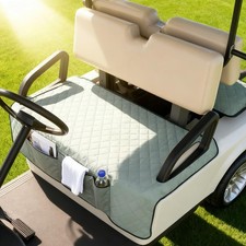 Golf Cart Seat Cover with Pockets,Non-Slip Towel, Gray Grey