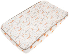 Basketball Orange/Grey Muslin Quilted Changing Pad Cover
