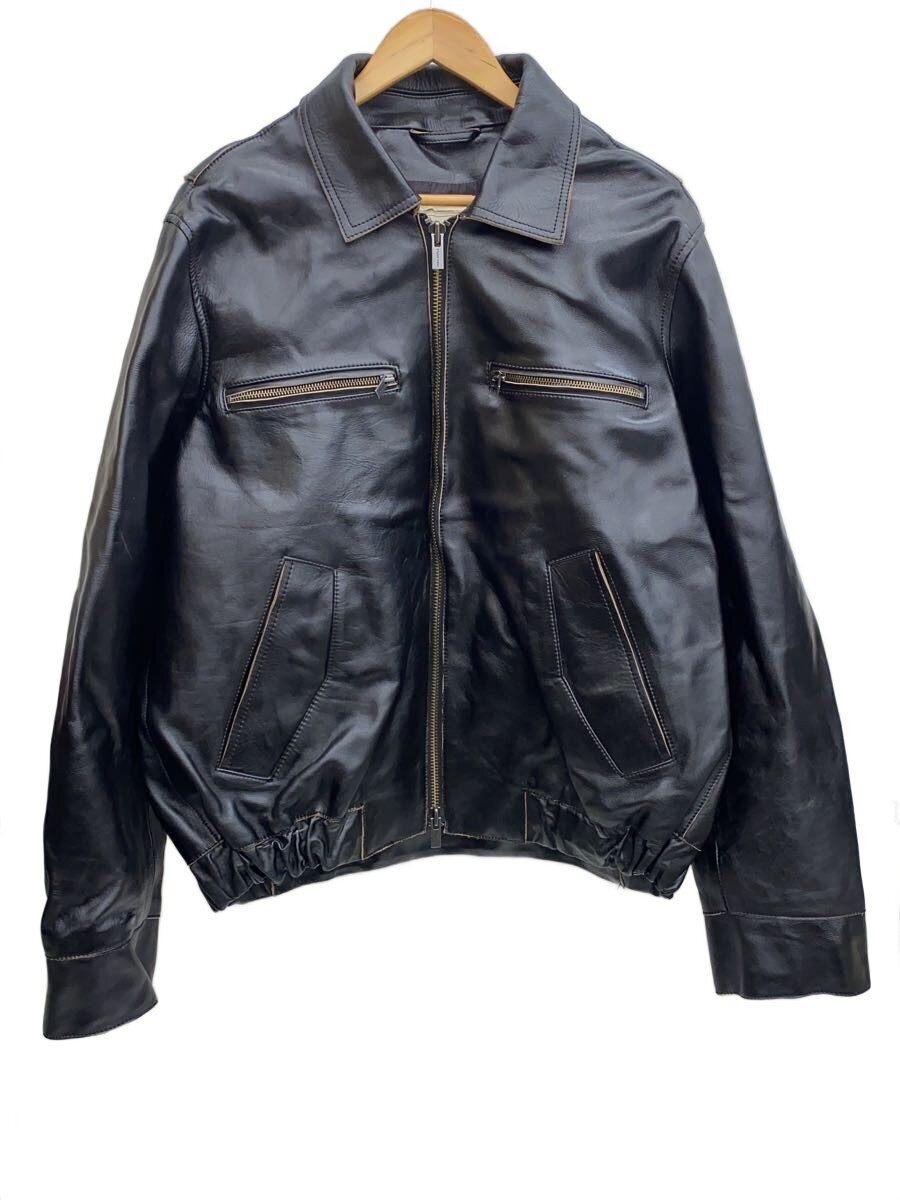 Zara Leather Jacket Blouson/M/Cowhide/Blk/Plain/5479/702/099 3695