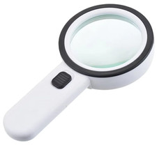 30X Jumbo Handheld Magnifying Glass w/ 12 Bright LED Light Illuminated Magnifier
