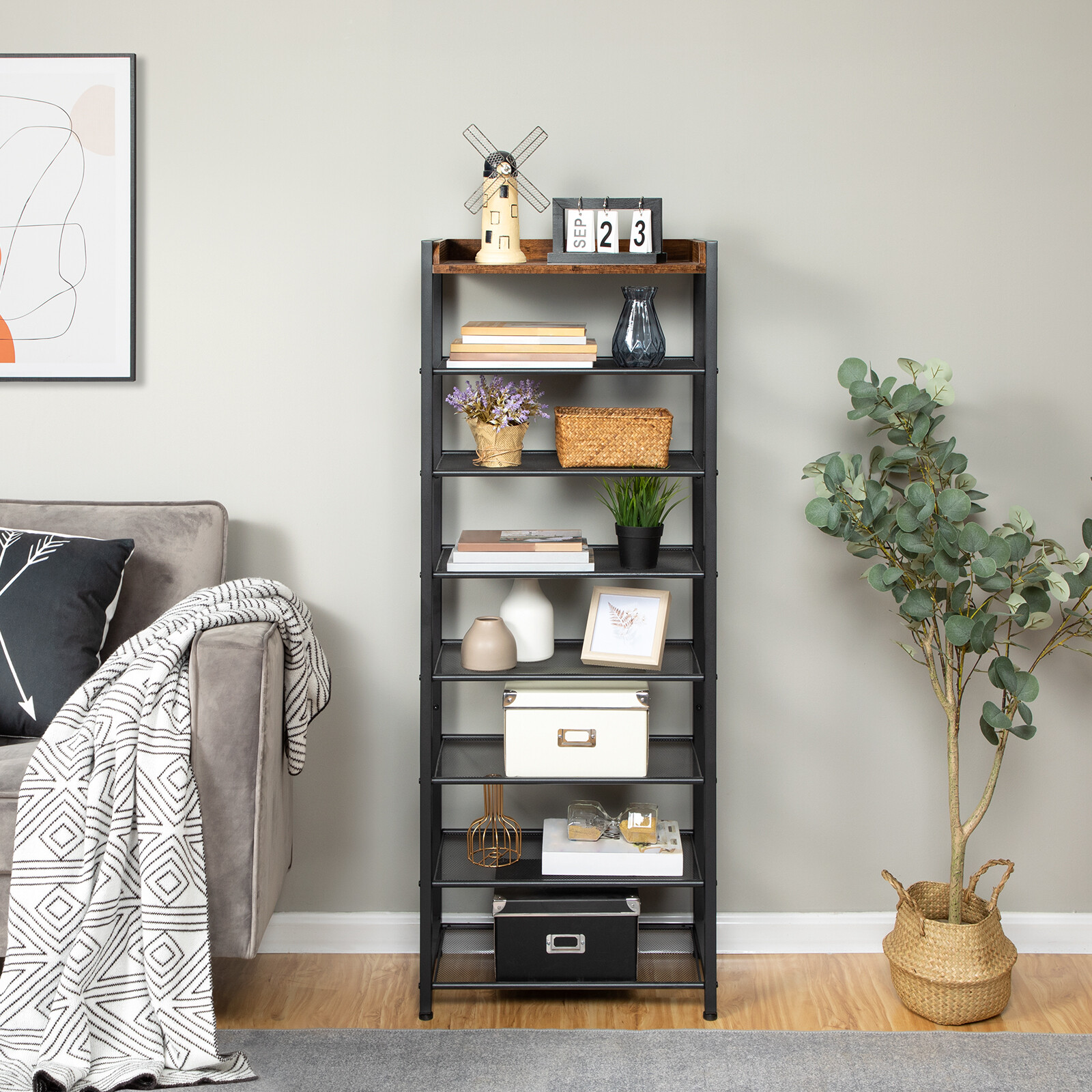 HOOBRO 8 Tier Shoe Rack Large Capacity Shoe Shelf Shoe Storage