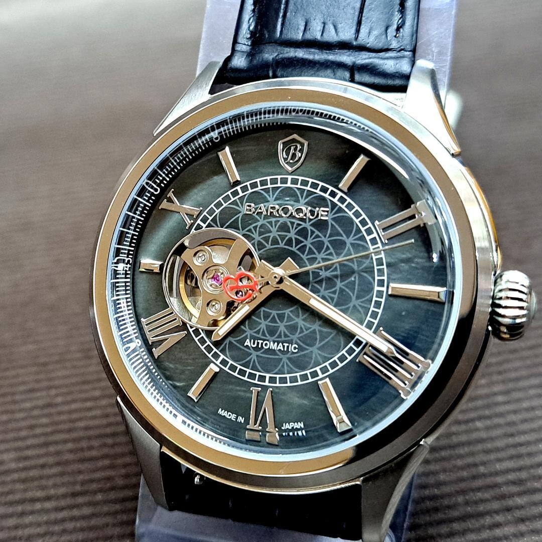 【新品】BAROQUE バロック 大人気自動巻き BA3004S-60BK 保証 BAROQUE Men's Watch Mechanical (Automatic) BA3004S-60BK MADE