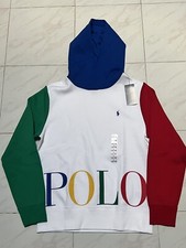 Polo Ralph Lauren Pullover Hoodie Sweater Multi Spell Out Youth Boys L 14-16