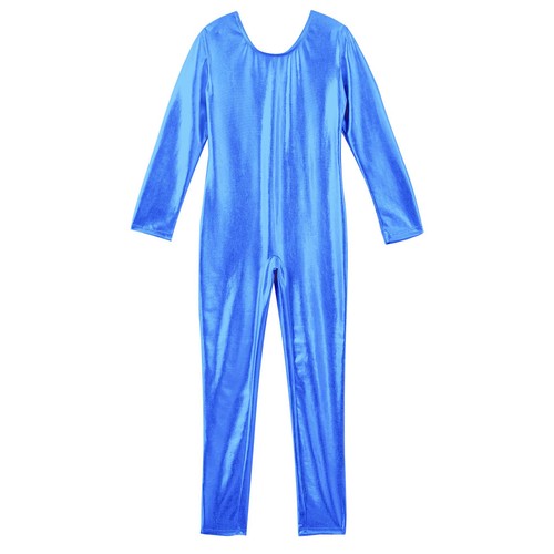 Girls Leotard Shiny Bodysuit Catsuit Jumpsuit Ballet Romper Jazz Dancewear Kids - Picture 35 of 64