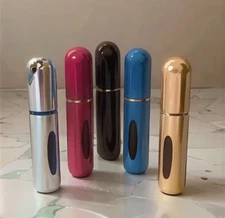 5 Pcs Travel Portable Mini Refillable  Perfume Atomizer Bottle Spray Pump Case