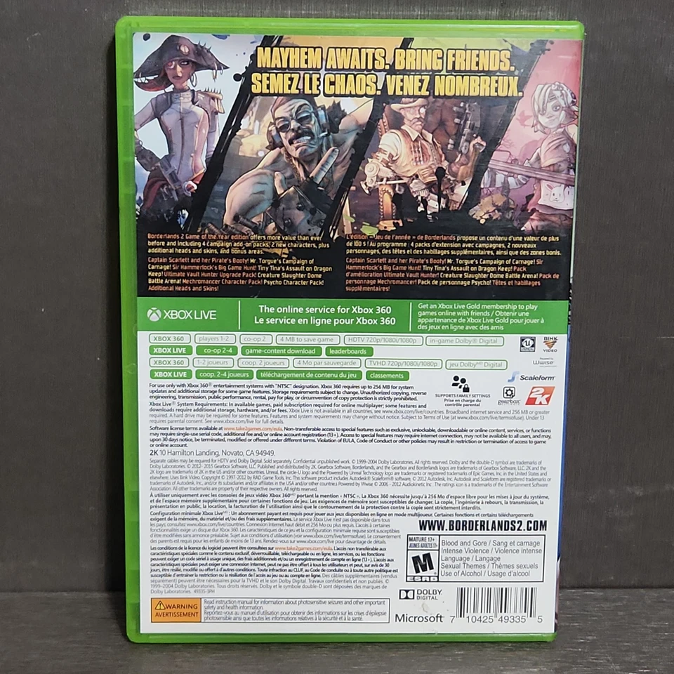 Borderlands 2 Game of the Year Edition Xbox 360 Complete Platinum - Image 4 of 4