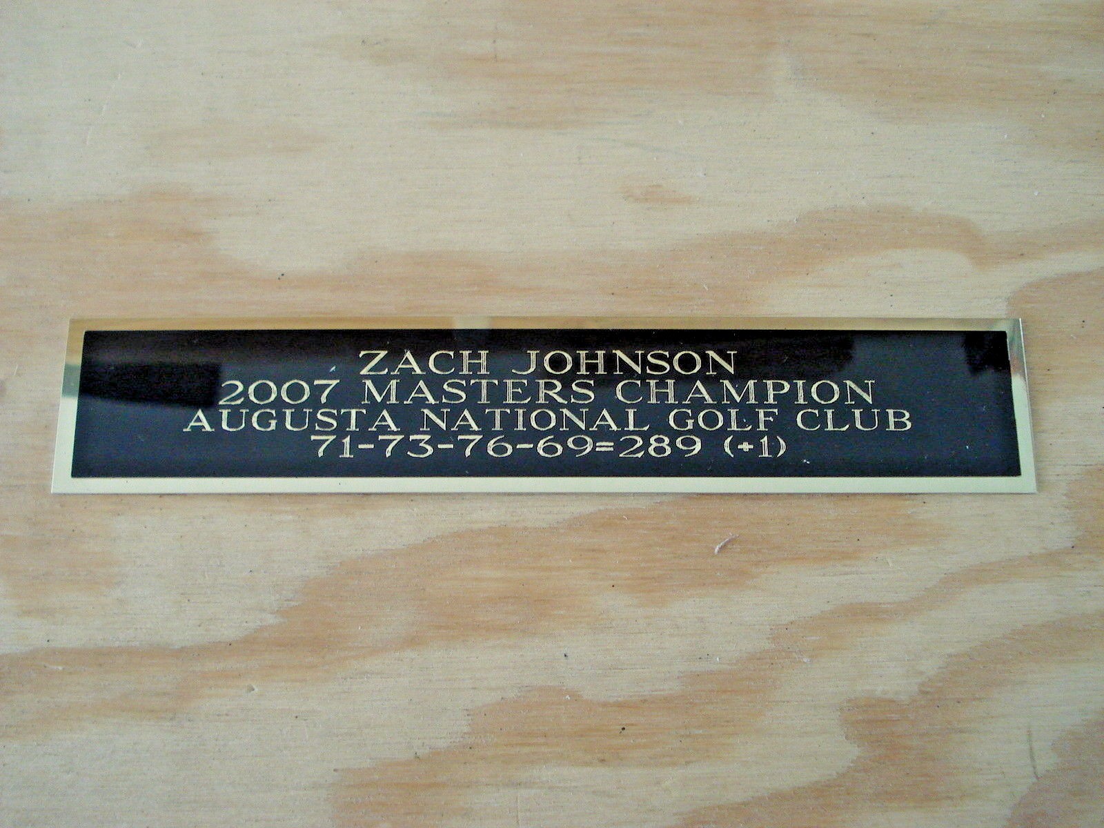 Zach Johnson 2007 Masters Champ Nameplate For A Golf Flag Display Case