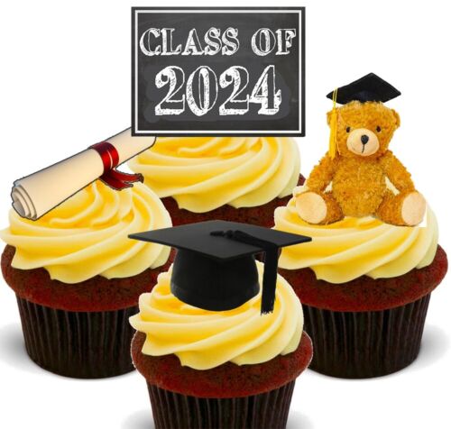Klasse von 2023 essbare Cupcake Topper, Standup Fee Kuchen Dekorationen Abschluss - Bild 1 von 7