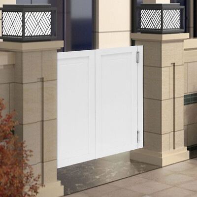 White Wood Swinging Door Wall-mounted Double Half Cafe Doors Saloon Bar W/ Hinge