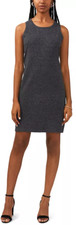 MSK MED GREY HEATHER Women's Round-Neck Sleeveless Sweater Dress, US Medium