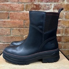 NEW Timberland Malynn Waterproof Side Zip Mid Boot Black Full Grain Women Sz 9