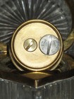 Vtg.  France Evans Cut Crystal & Bronze Heart Shape Table Cigarette Lighter 3x3 — photo 9