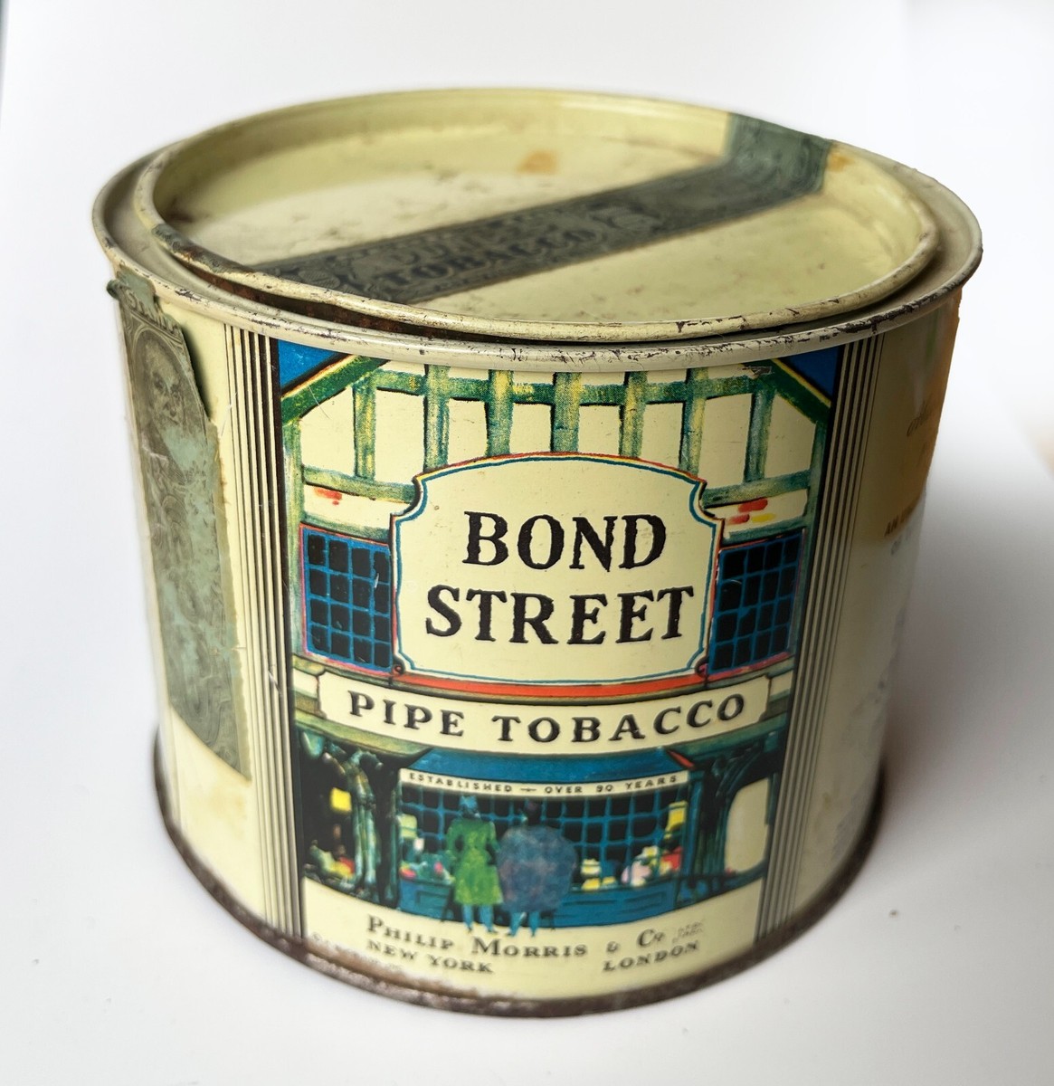 bond street pipe tobacco tin Sample Antique Advertising Bond Street Pipe Tobacco tin,