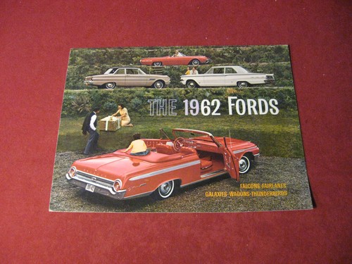1962 Ford Falcon Galaxie Thunderbird Fairlane Sales Brochure Booklet Catalog Old