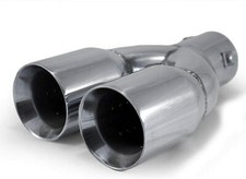 Auspuffblende Endrohr Edelstahl Doppel Universal Für VW Touran Tiguan Touareg
