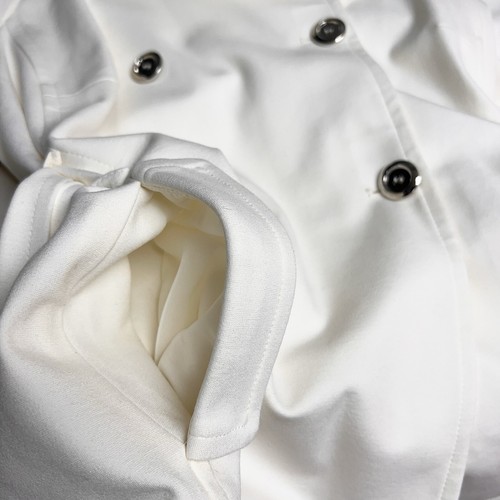 Chicos Womens 2 Ivory Trench Coat Collared Belted Pockets Wide Arms Minimalist - Picture 10 of 13