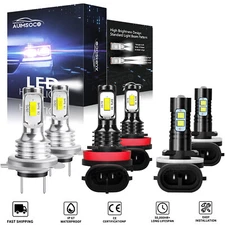 For Hyundai Elantra 2012 2013 White LED Headlight High Low Beam Fog Light Bulbs